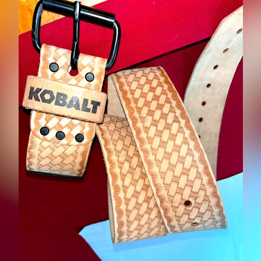 KOBALT belt TAN 2”wide HEAVY DUTY BASKET WEAVE CASUAL WORK Fits 32-47”waist Men